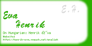 eva henrik business card